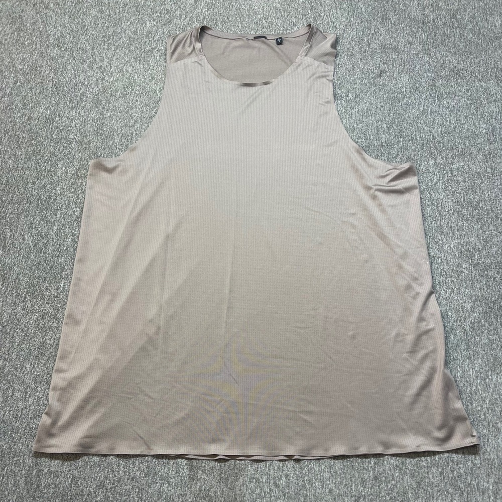 American Tall Mens Mesh Tank Top Taupe Brown Performance Sleeveless Shirt